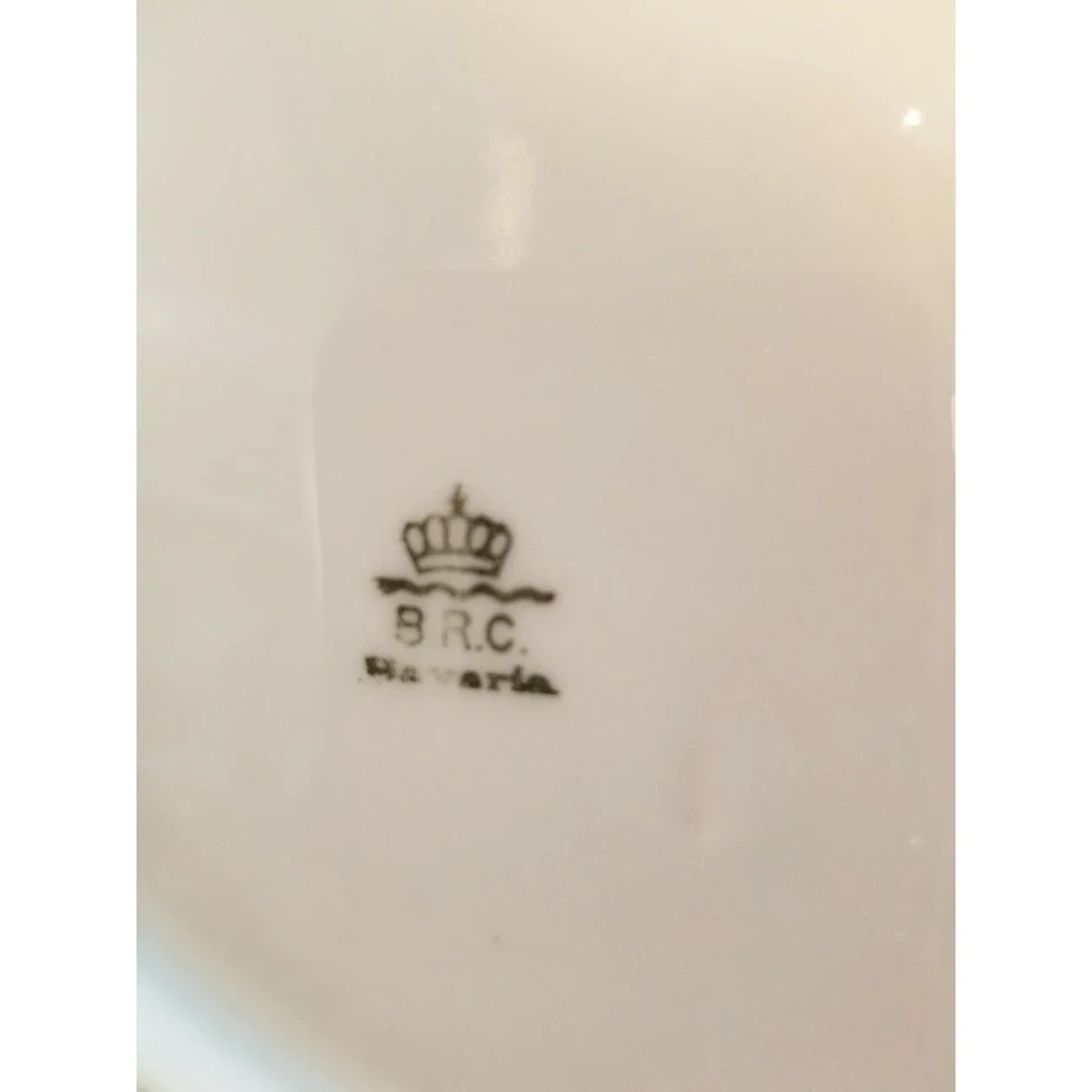 Antique BRC Bavaria Porcelainl Floral Gold Trim Plate 8.75